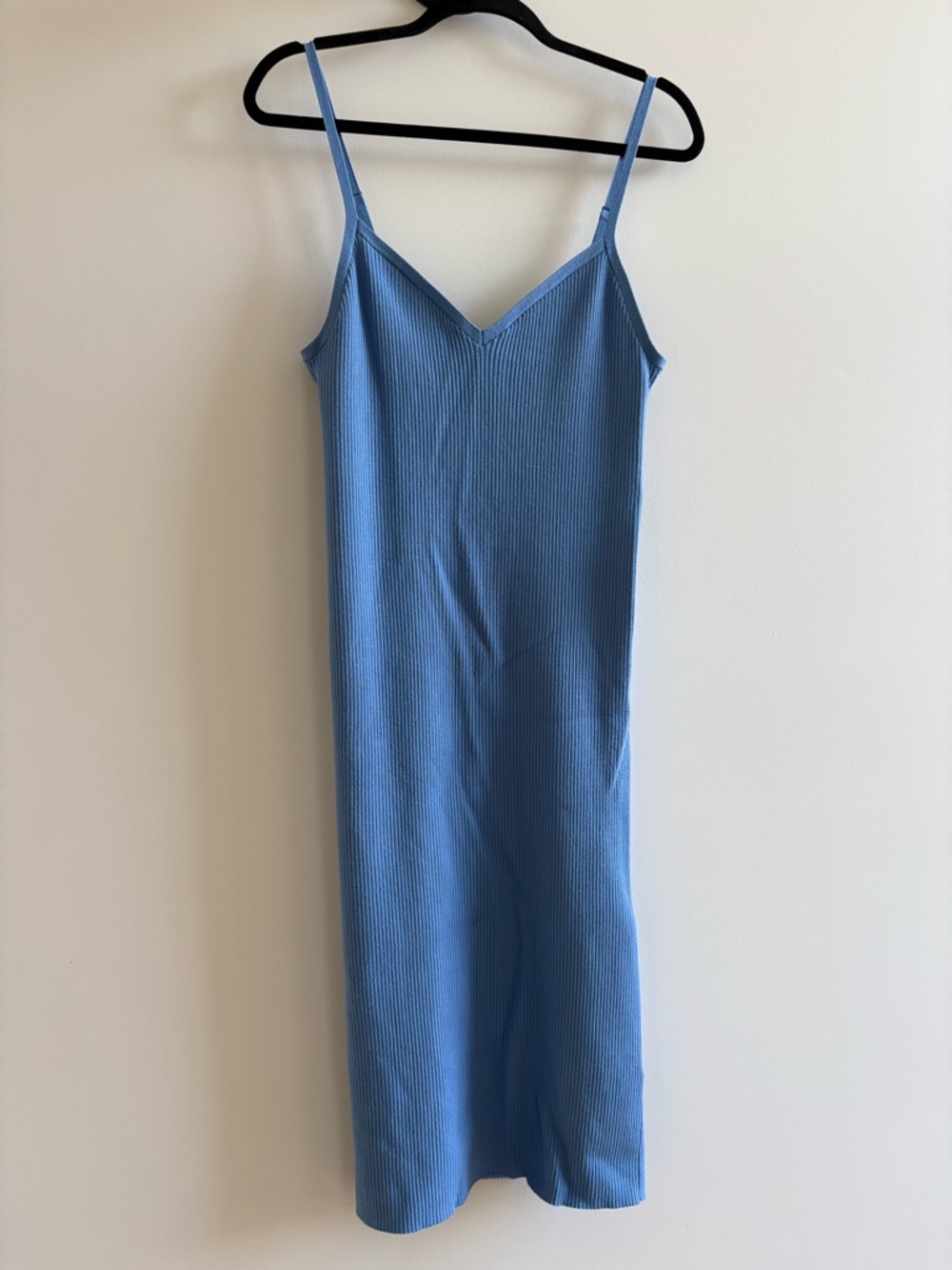 Wilfred Light Blue Ribbed Slip Dress